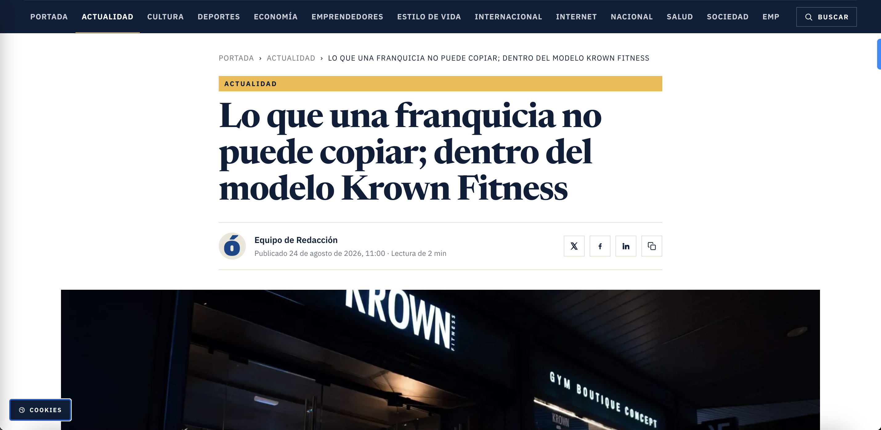 Krown Fitness en Noticias