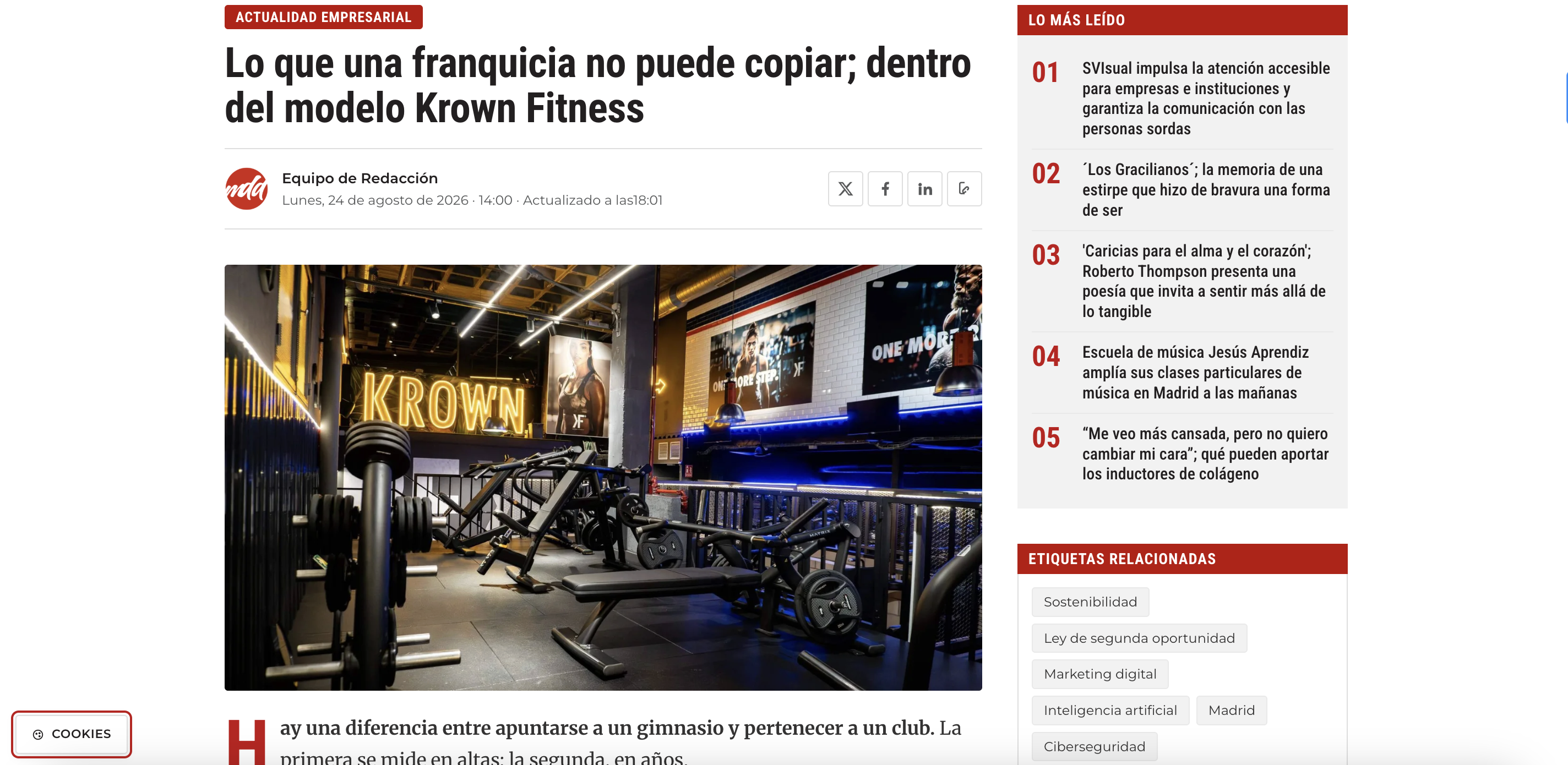 Krown Fitness en Actualidad